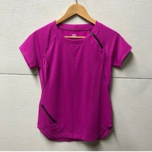 Title Nine Blocker Rash Guard Sun Shirt Pink Size XS Zip Pocket at Waist EUC